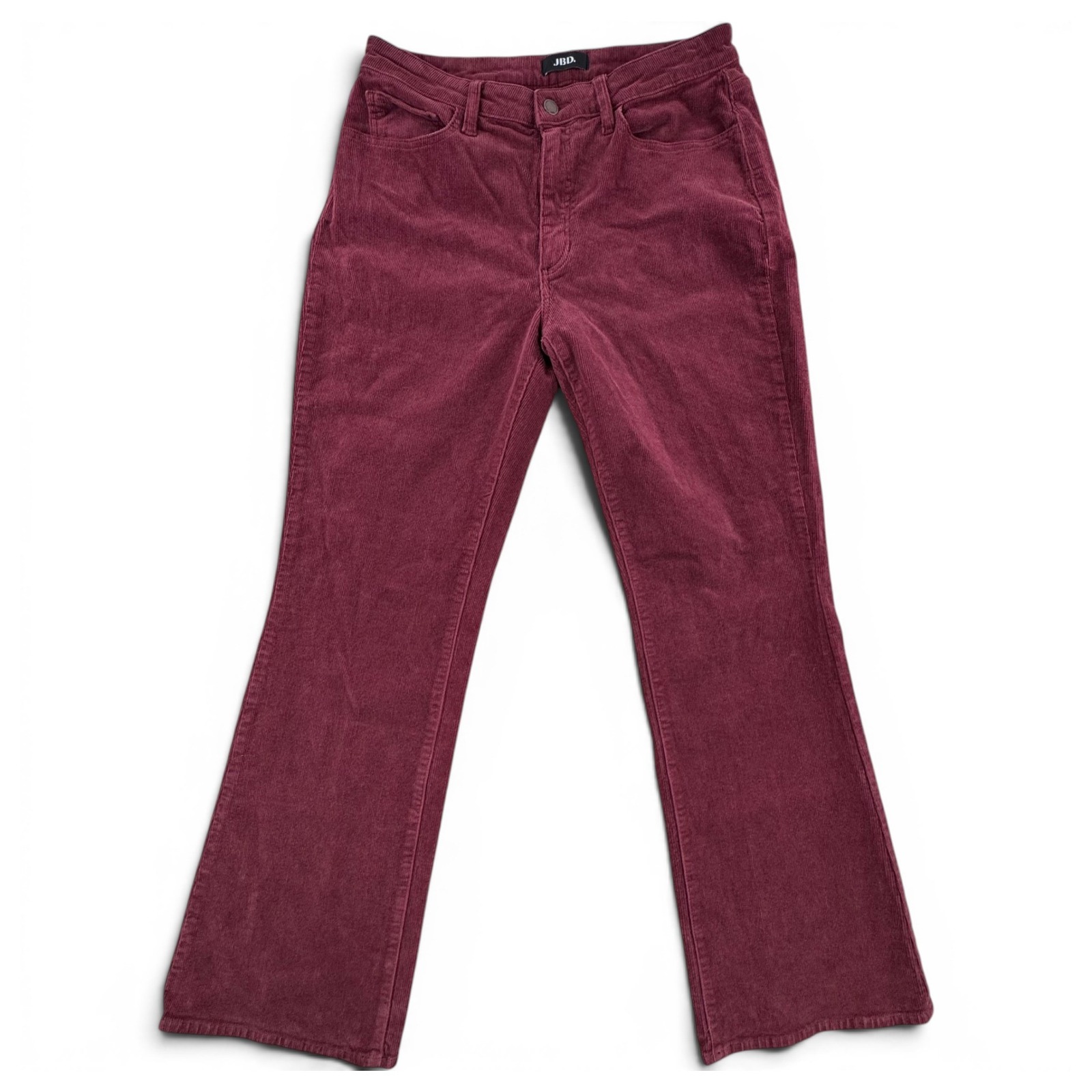Just Black Denim Jbd Burgundy Corduroy Flare Pants High Rise Dp501j-C Size 31x31